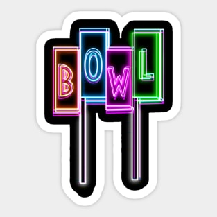 Neon Bowling Sign Sticker